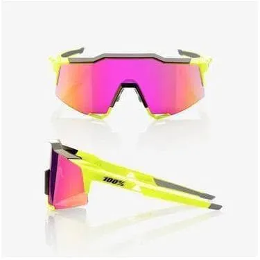 100% Eyewear Speedcraft Polished Black/Fluorescent Yellow, Purple multilayer mirror lens 100% Eyewear Speedcraft Polished Black/Fluorescent Yellow, Purple multilayer mirror lens