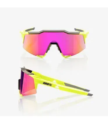 100% Eyewear Speedcraft Polished Black/Fluorescent Yellow, Purple multilayer mirror lens 100% Eyewear Speedcraft Polished Black/Fluorescent Yellow, Purple multilayer mirror lens