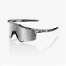 100% Eyewear Speedcraft Polished Translucent, Crystal grey hiper silver mirror lens