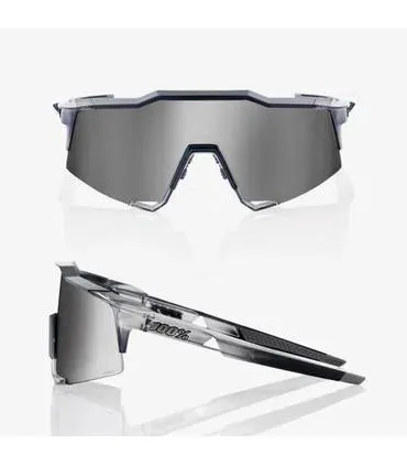 100% Eyewear Speedcraft Polished Translucent, Crystal grey hiper silver mirror lens 100% Eyewear Speedcraft Polished Translucent, Crystal grey hiper silver mirror lens