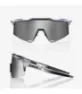 100% Eyewear Speedcraft Polished Translucent, Crystal grey hiper silver mirror lens