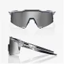 100% Eyewear Speedcraft Polished Translucent, Crystal grey hiper silver mirror lens