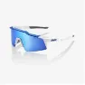 100% Eyewear Speedcraft SL Matte White/Metallic Blue, Hiper blue multilayer mirror lens