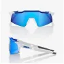 100% Eyewear Speedcraft SL Matte White/Metallic Blue, Hiper blue multilayer mirror lens