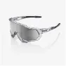 100% Eyewear Speedtrap Matte Translucent Crystal Grey, Hiper silver mirror lens