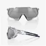 100% Eyewear Speedtrap Matte Translucent Crystal Grey, Hiper silver mirror lens