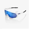 100% Eyewear Speedtrap Matte White with, Hiper blue multilayer mirror lens