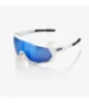 100% Eyewear Speedtrap Matte White with, Hiper blue multilayer mirror lens