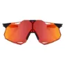 100% Hypercraft Xs Solbriller Refurbished, Soft tact black, Hiper Red Multilayer Mirror/CAT3