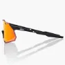 100% Hypercraft Xs Solbriller Refurbished, Soft tact black, Hiper Red Multilayer Mirror/CAT3
