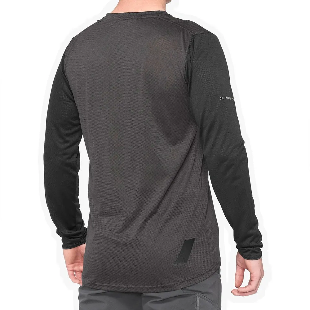 100% Ridecamp Langermet Trøye, Black / charcoal, M