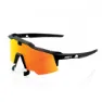 100% Speedcraft Air Solbriller, Soft tact black, Hiper Red Multilayer/CAT3