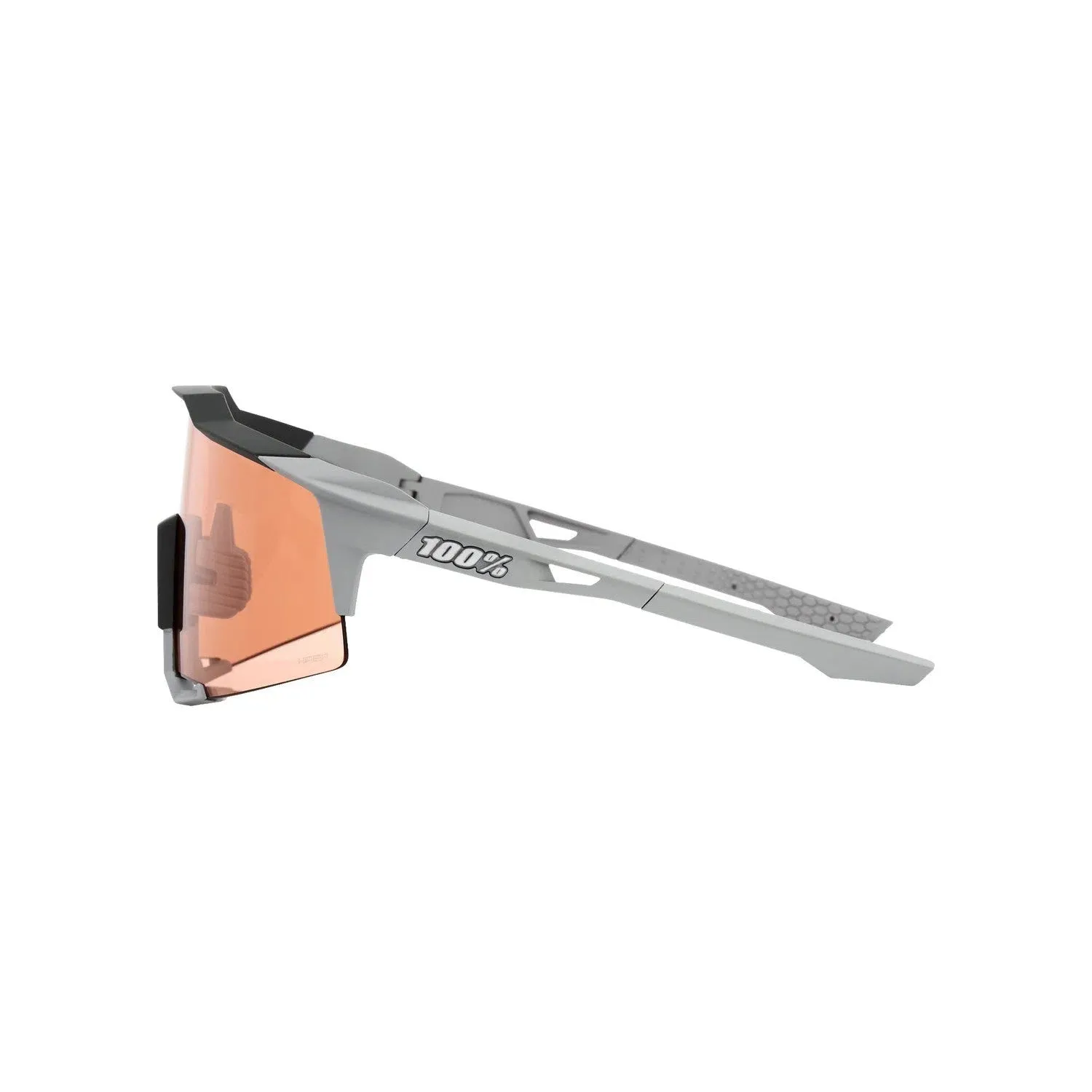 100% Speedcraft Eyewear, Soft tact stone grey hiper coral lens 100% Speedcraft Eyewear, Soft tact stone grey hiper coral lens