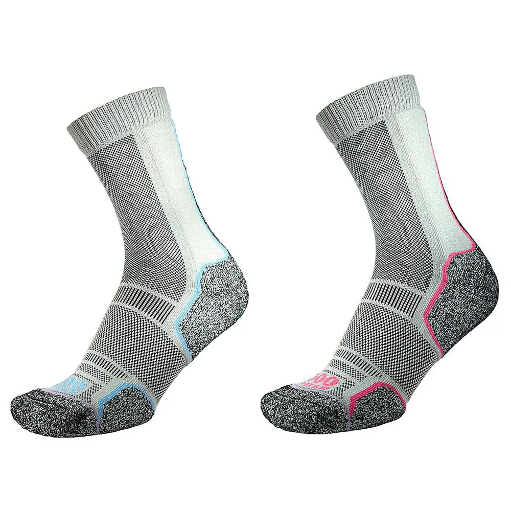 100% Trek Lange Sokker female, Silver / blue silver / pink 100% Trek Lange Sokker female, Silver / blue silver / pink