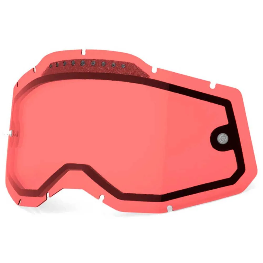 100% Vented Dual Pane Racecraft2/accuri2/strata2 Erstatningslinser, Red, CAT3
