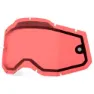 100% Vented Dual Pane Racecraft2/accuri2/strata2 Erstatningslinser, Red, CAT3