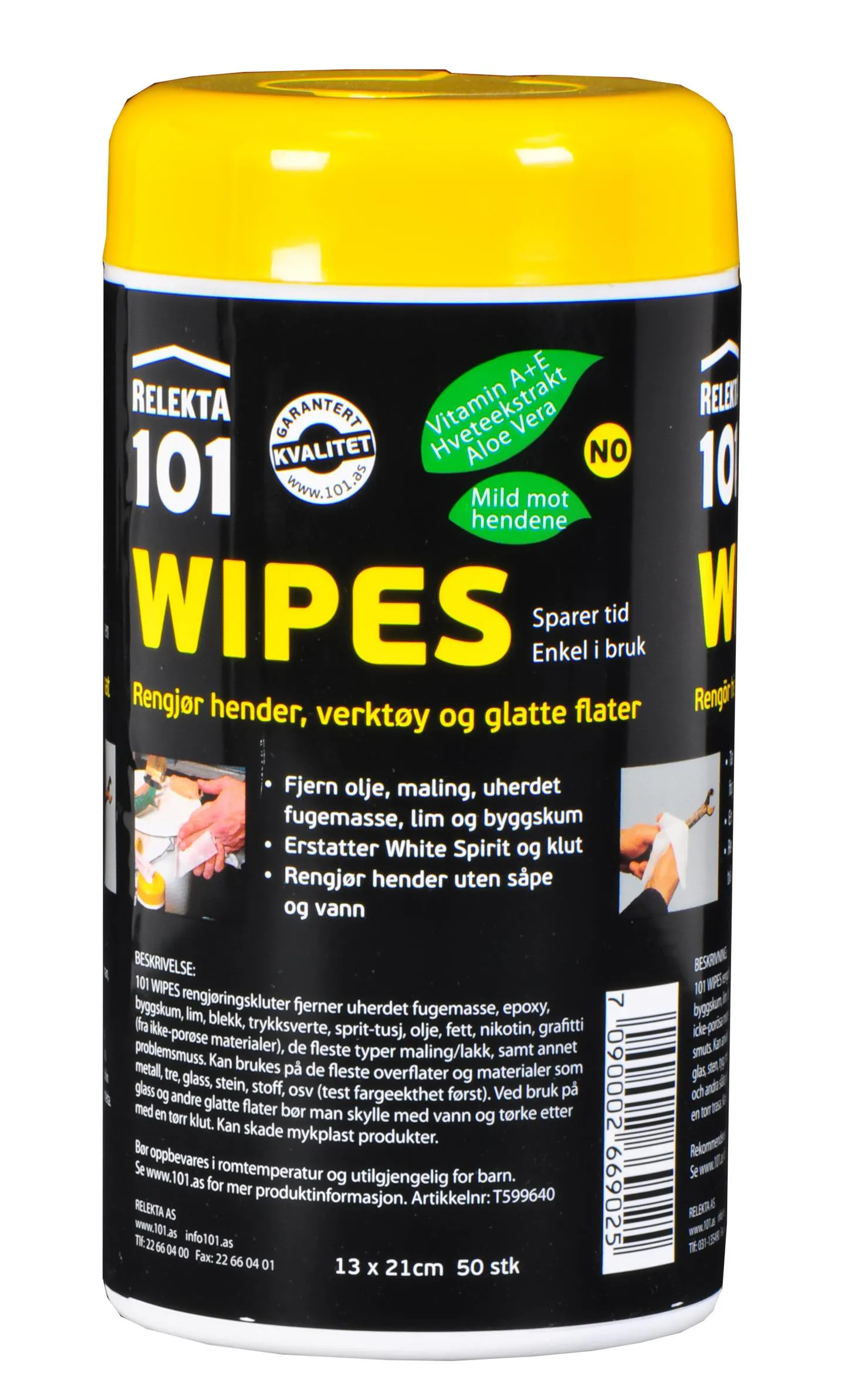 101 Gjengelås Wipes 50stk, 13x21cm