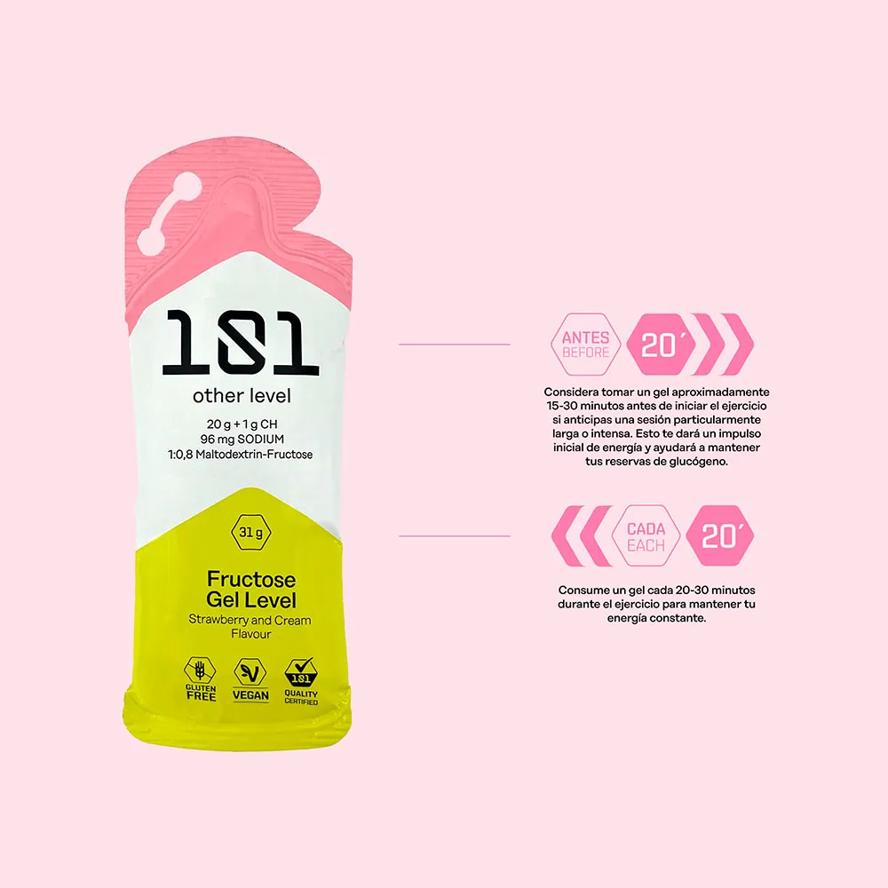 101 Other Level Fructose Gel Level Boks Med Energigeler 31g 24 Enheter
