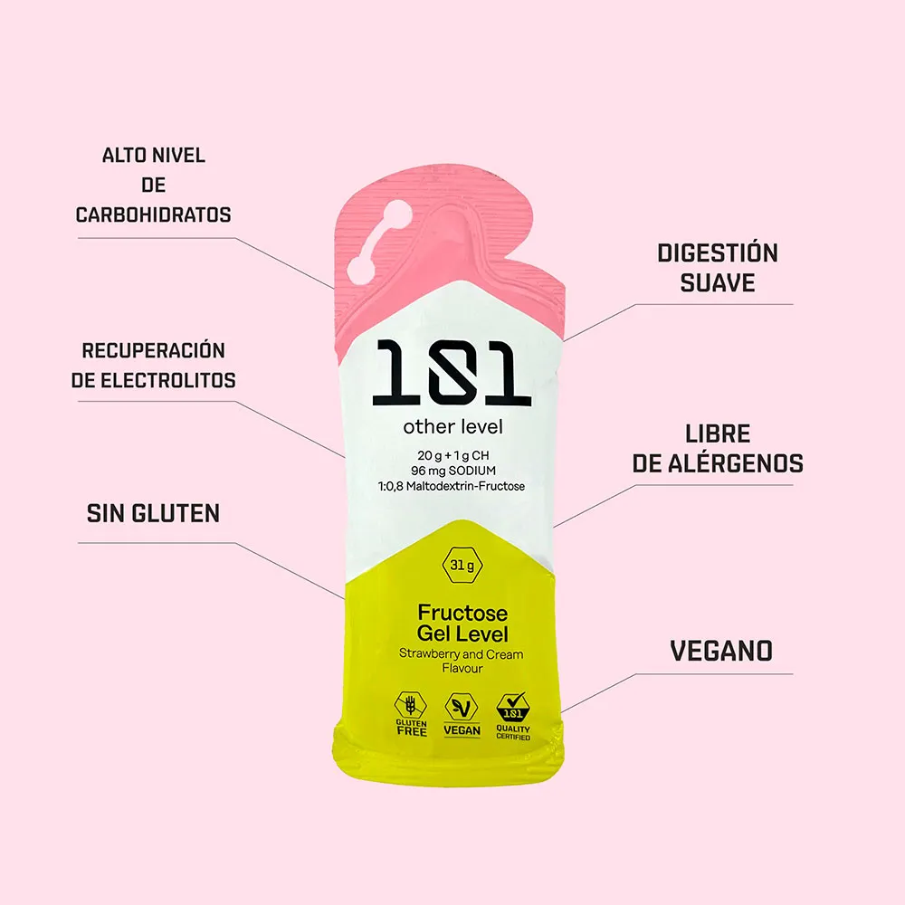 101 Other Level Fructose Gel Level Boks Med Energigeler 31g 24 Enheter