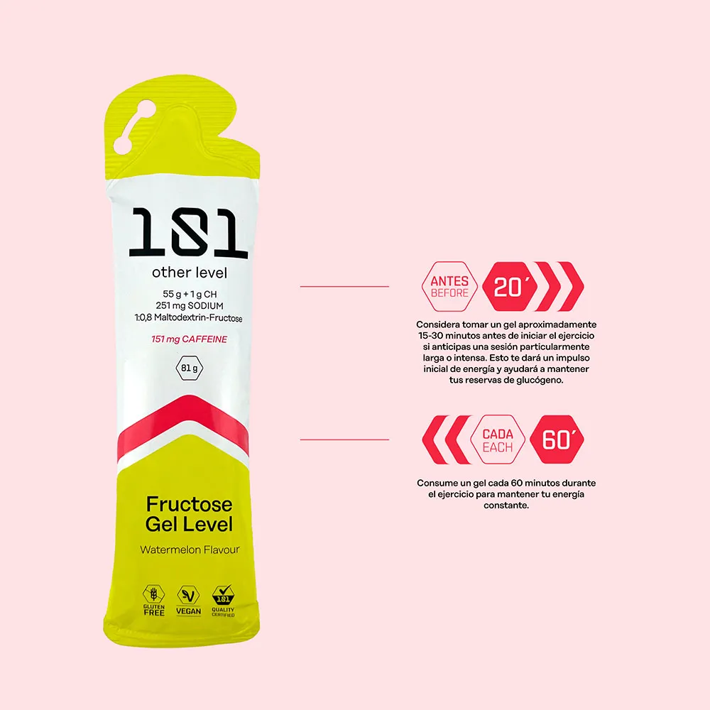 101 Other Level Fructose Gel Level Boks Med Energigeler 81g 24 Enheter, One size