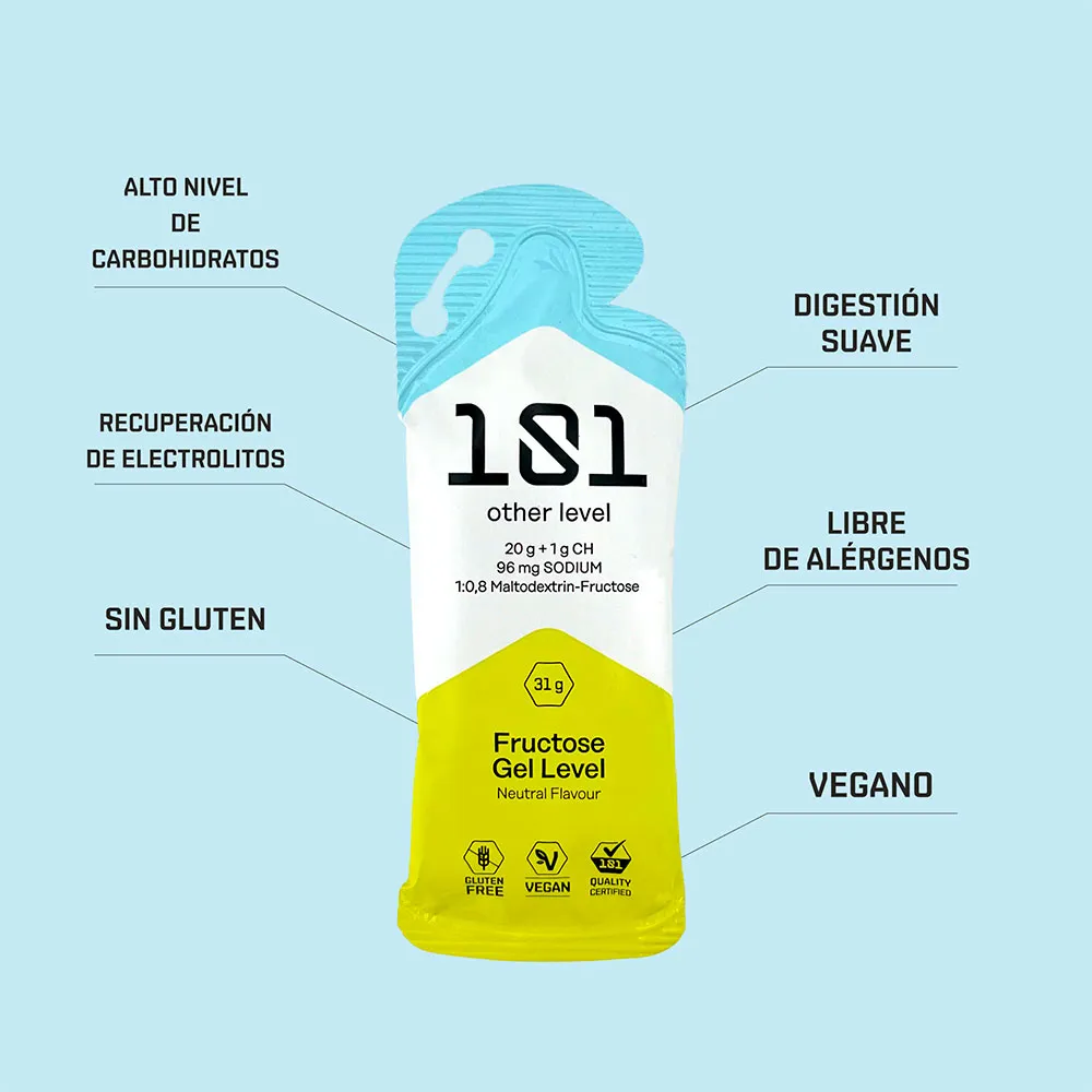 101 Other Level Fructose Gel Level Boks Med Energigeler Nøytral Smak 31g 24 Enheter, One size