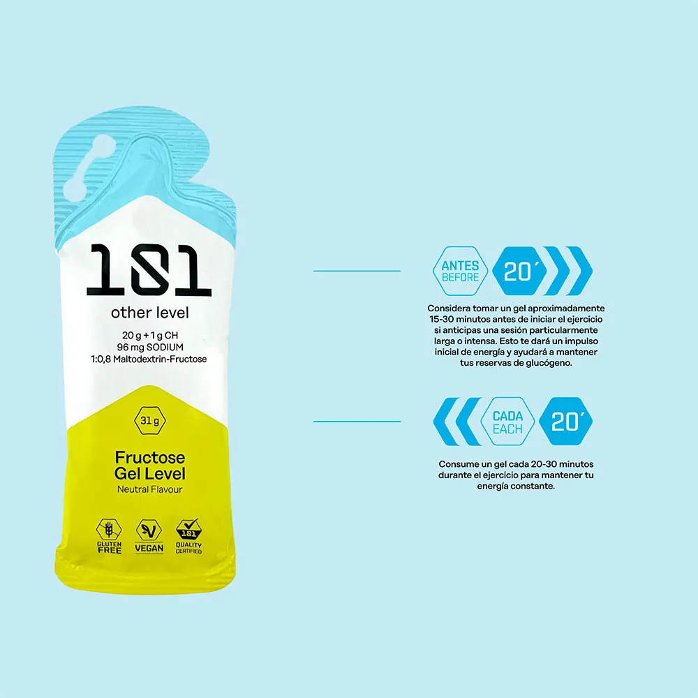 101 Other Level Fructose Gel Level Boks Med Energigeler Nøytral Smak 31g 24 Enheter, One size