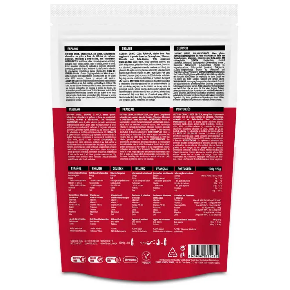 226ERS Isotonisk Pulverdrikk Kola 1kg, One size