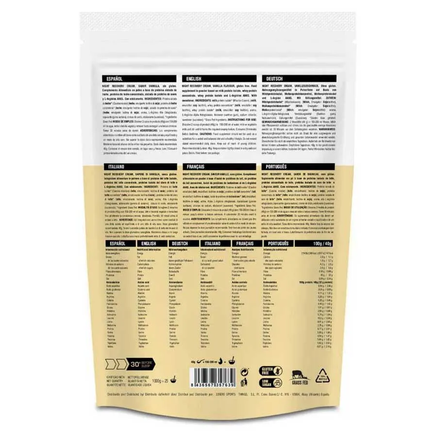 226ERS Night Cream 2.0 Restitusjonsdrikkepulver Vanilje 1kg, Multicolour, One Size