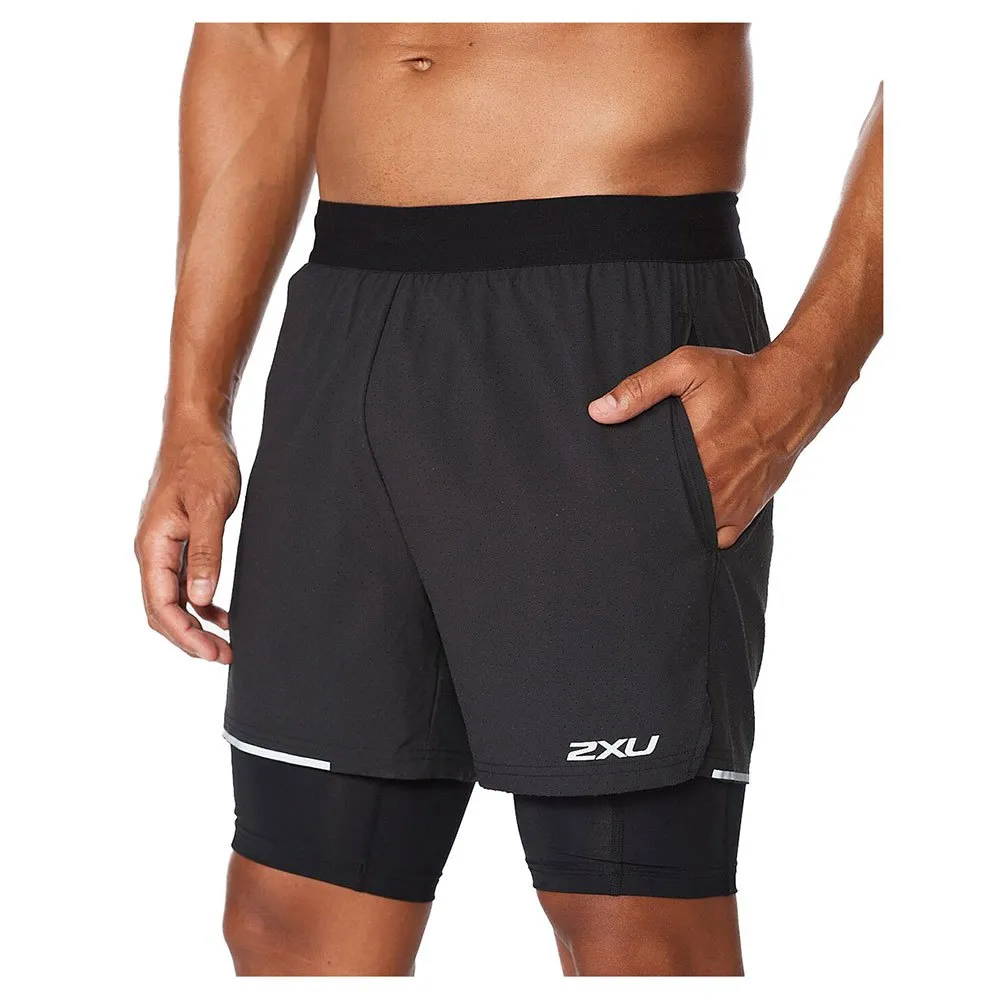 2XU Aero 5´´ 2-i-1 Shorts Refurbished male, Black / silver reflective 2XU Aero 5´´ 2-i-1 Shorts Refurbished male, Black / silver reflective