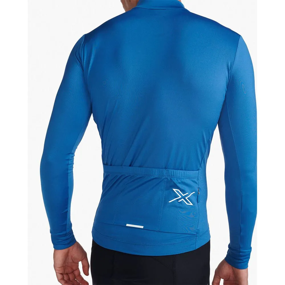 2XU Aero Cycle Langermet Trøye, Starling / white reflective, M