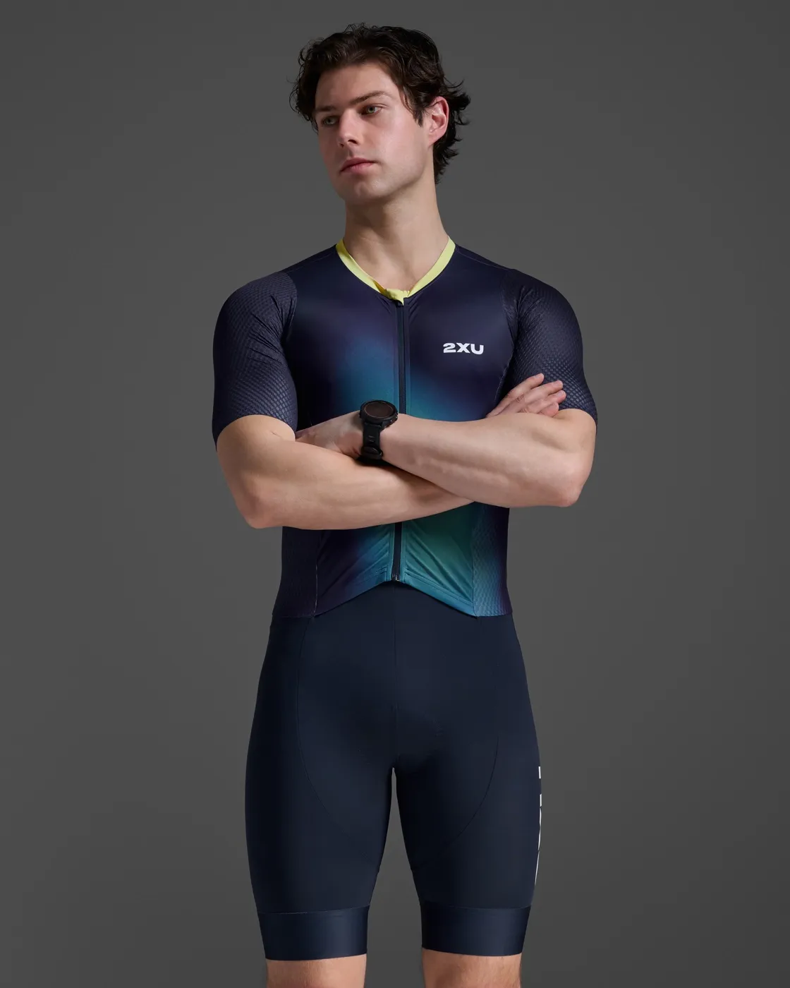2XU Aero Hex Sleeved Herre Tri Suit 2XU Aero Hex Sleeved Herre Tri Suit