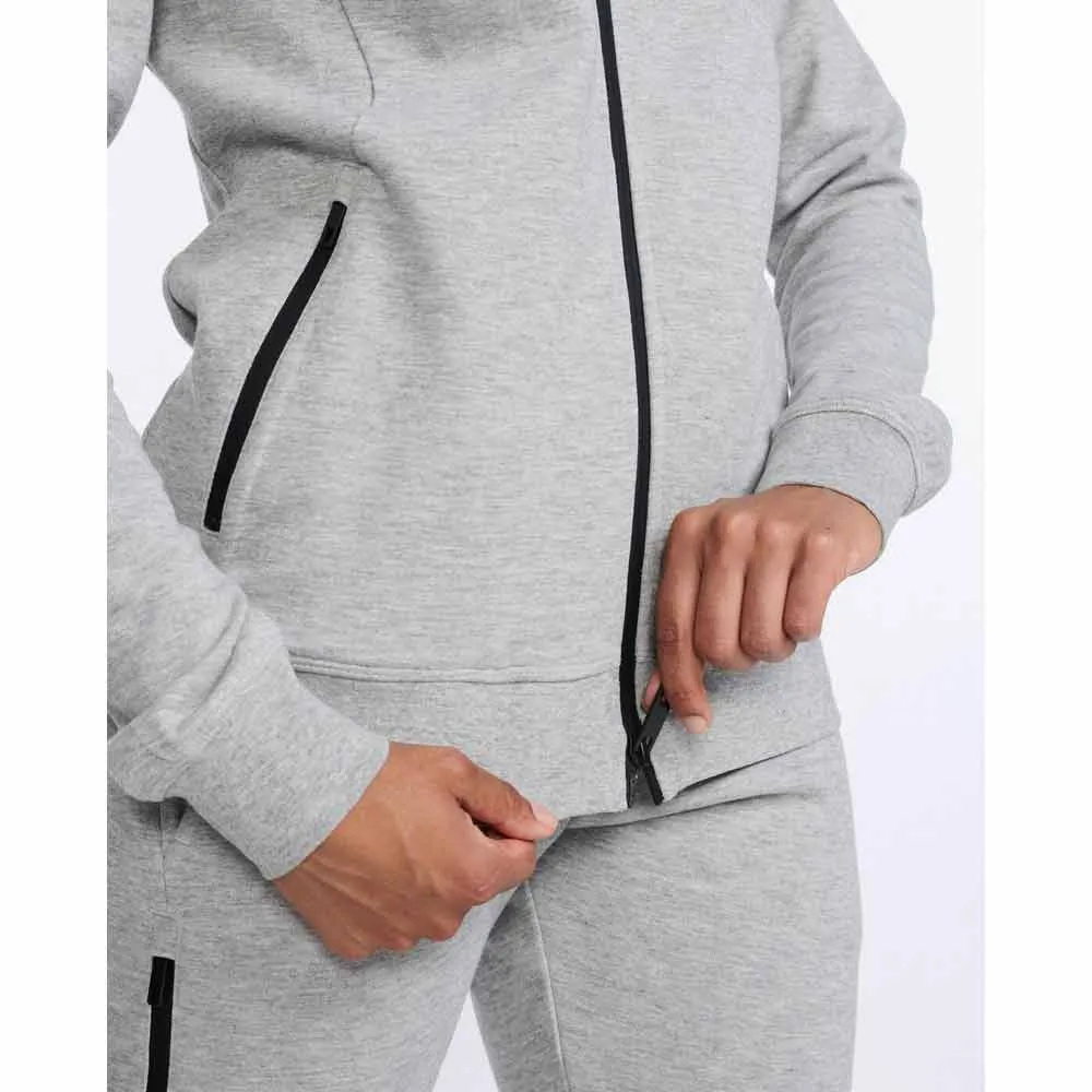 2XU Commute Genser Med Hel Glidelås, Grey marle / black