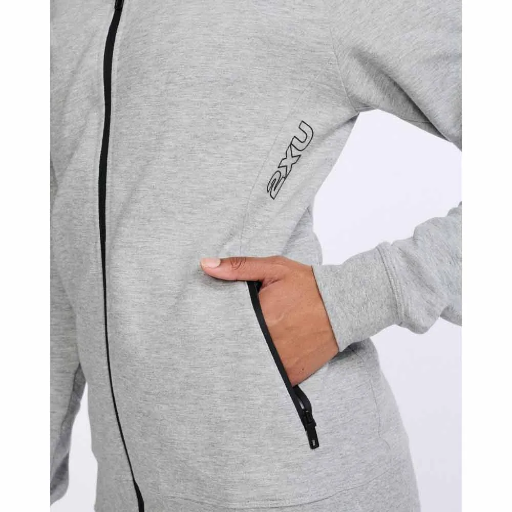 2XU Commute Genser Med Hel Glidelås, Grey marle / black