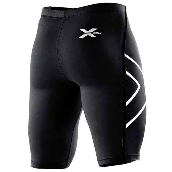2XU Compression Logo Korte Leggings male, Black / silver, Regular 2XU Compression Logo Korte Leggings male, Black / silver, Regular