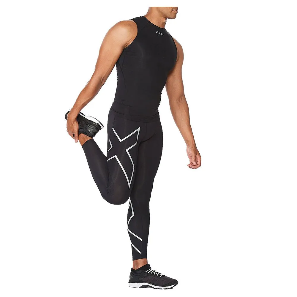 2XU Core Compression Ermeløs T-skjorte male, Black / silver