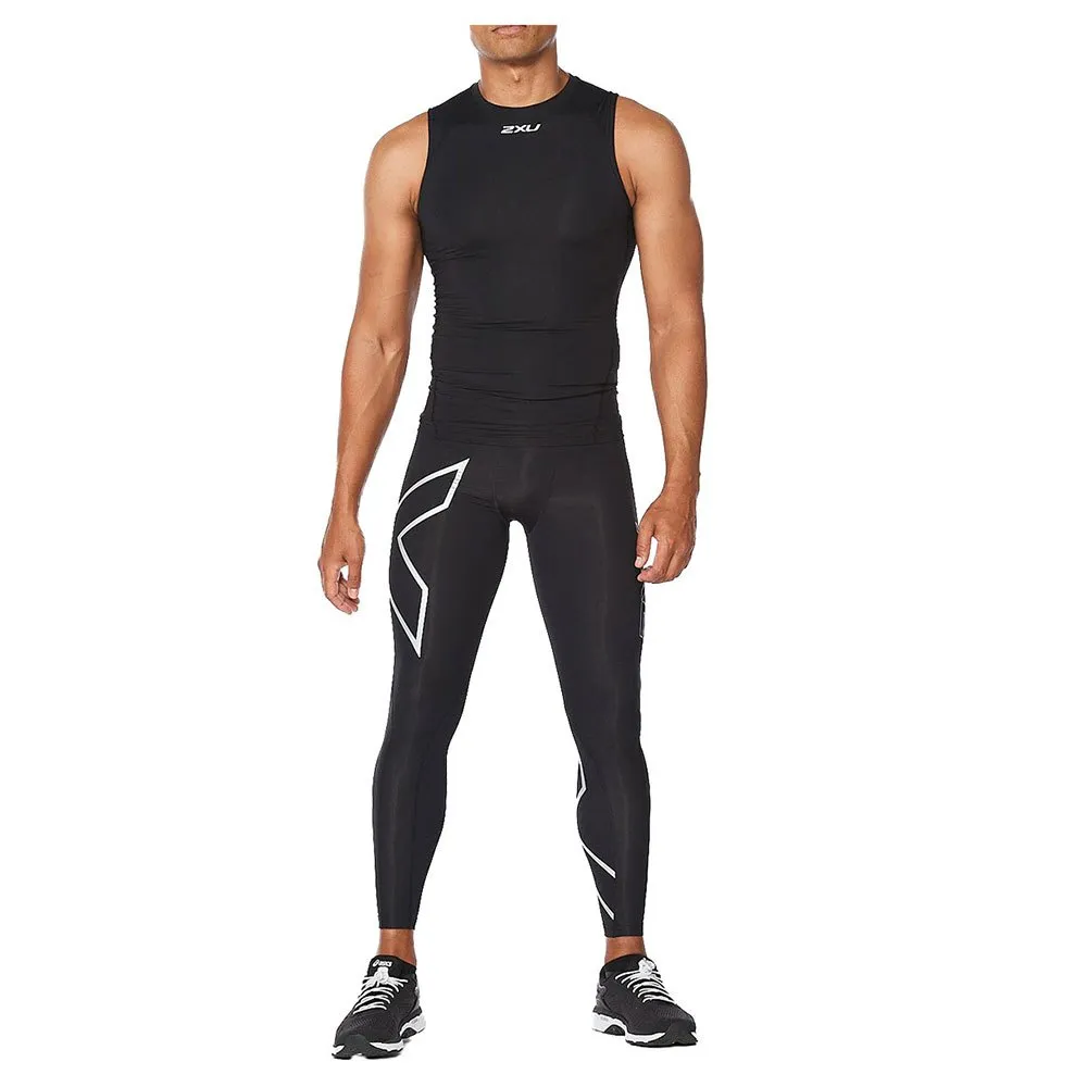 2XU Core Compression Ermeløs T-skjorte male, Black / silver