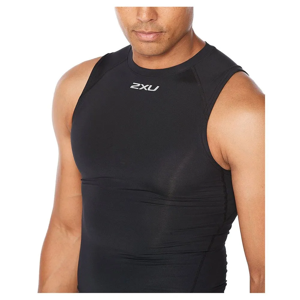 2XU Core Compression Ermeløs T-skjorte male, Black / silver