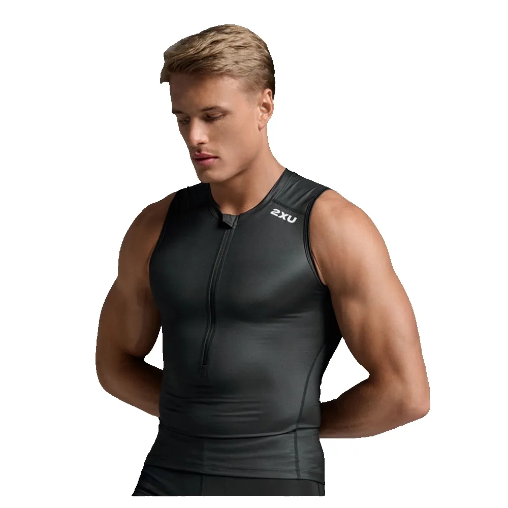 2XU Core Tri Ermeløs T-skjorte male, Black / white