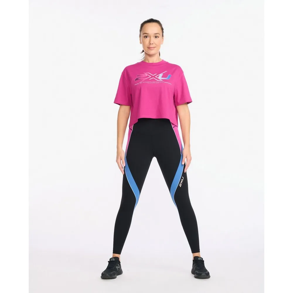 2XU Form Crop Kortarmet T-skjorte female, Festival / festival ombre