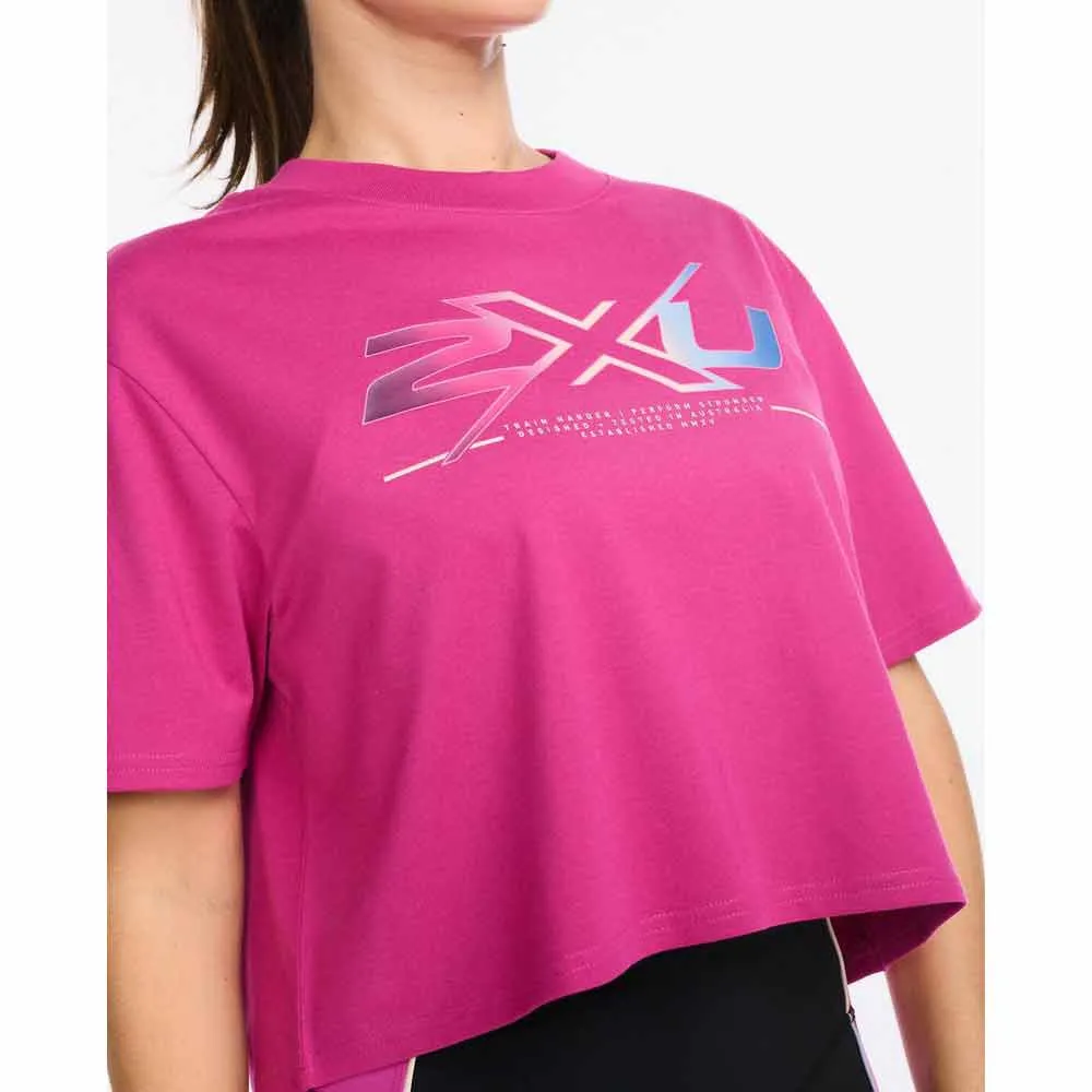2XU Form Crop Kortarmet T-skjorte female, Festival / festival ombre