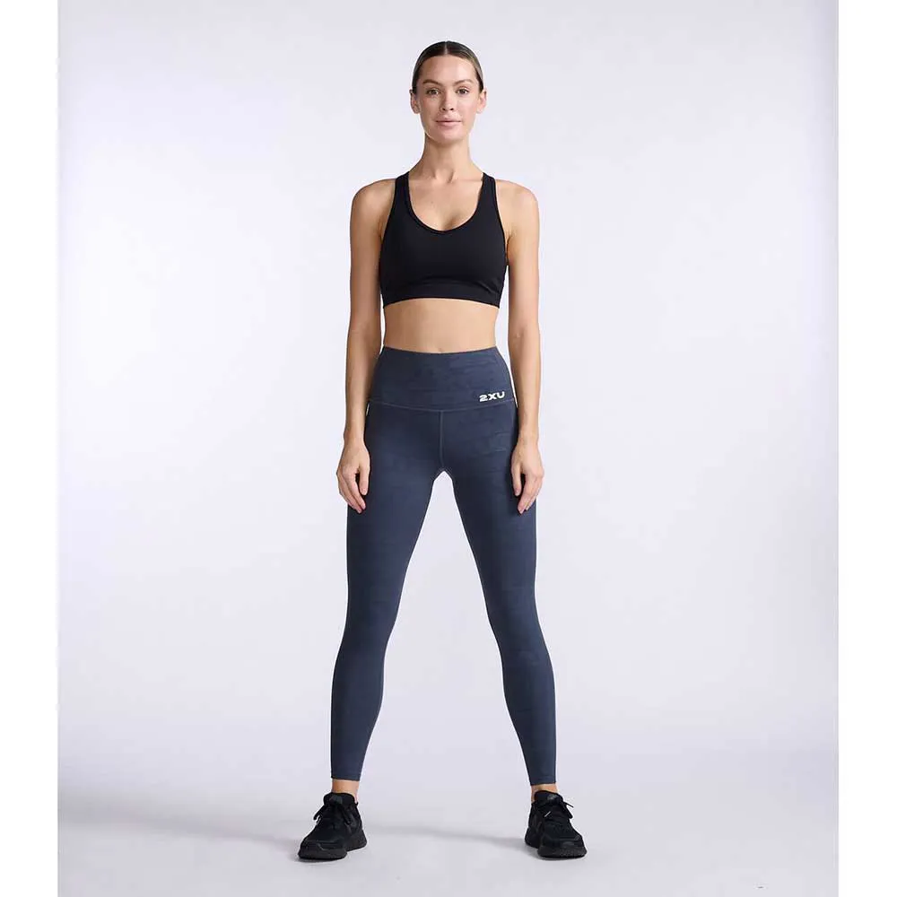 2XU Form Lineup Hi-rise Comp Leggings female, Halftone splice / white