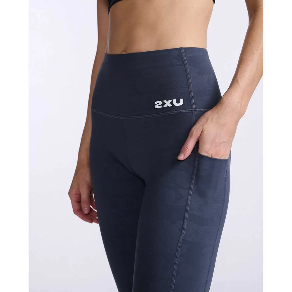 2XU Form Lineup Hi-rise Comp Leggings female, Halftone splice / white