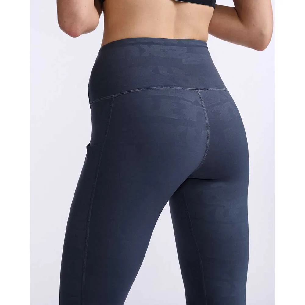 2XU Form Lineup Hi-rise Comp Leggings female, Halftone splice / white