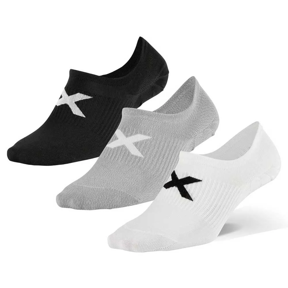 2XU Invisible Korte Sokker 3 Par male, Three / colour 2XU Invisible Korte Sokker 3 Par male, Three / colour