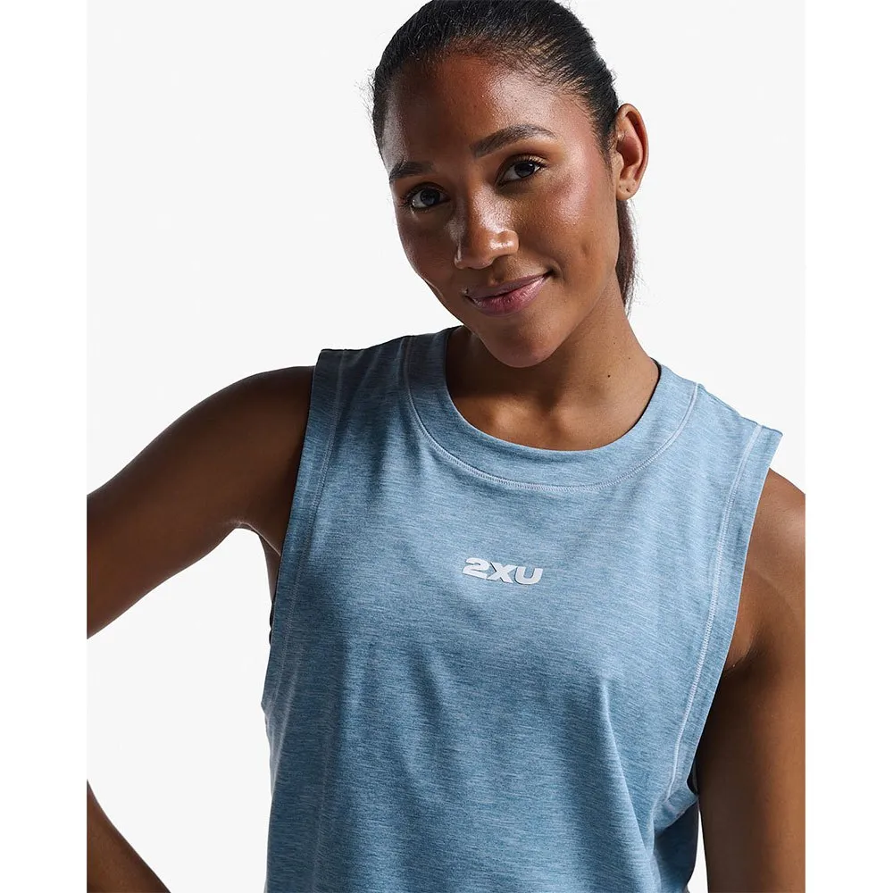 2XU Motion Crop Ermeløs T-skjorte female 2XU Motion Crop Ermeløs T-skjorte female