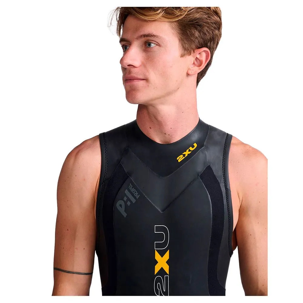 2XU Mw4992c Propel 1 Ermeløs Triatlon-drakt unisex, Black / ambition, XS