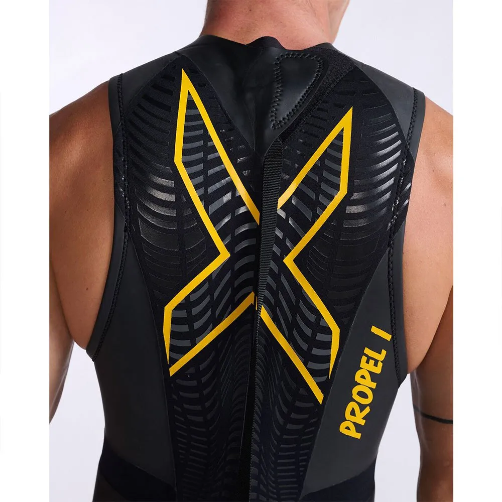 2XU Mw4992c Propel 1 Ermeløs Triatlon-drakt unisex, Black / ambition, XS