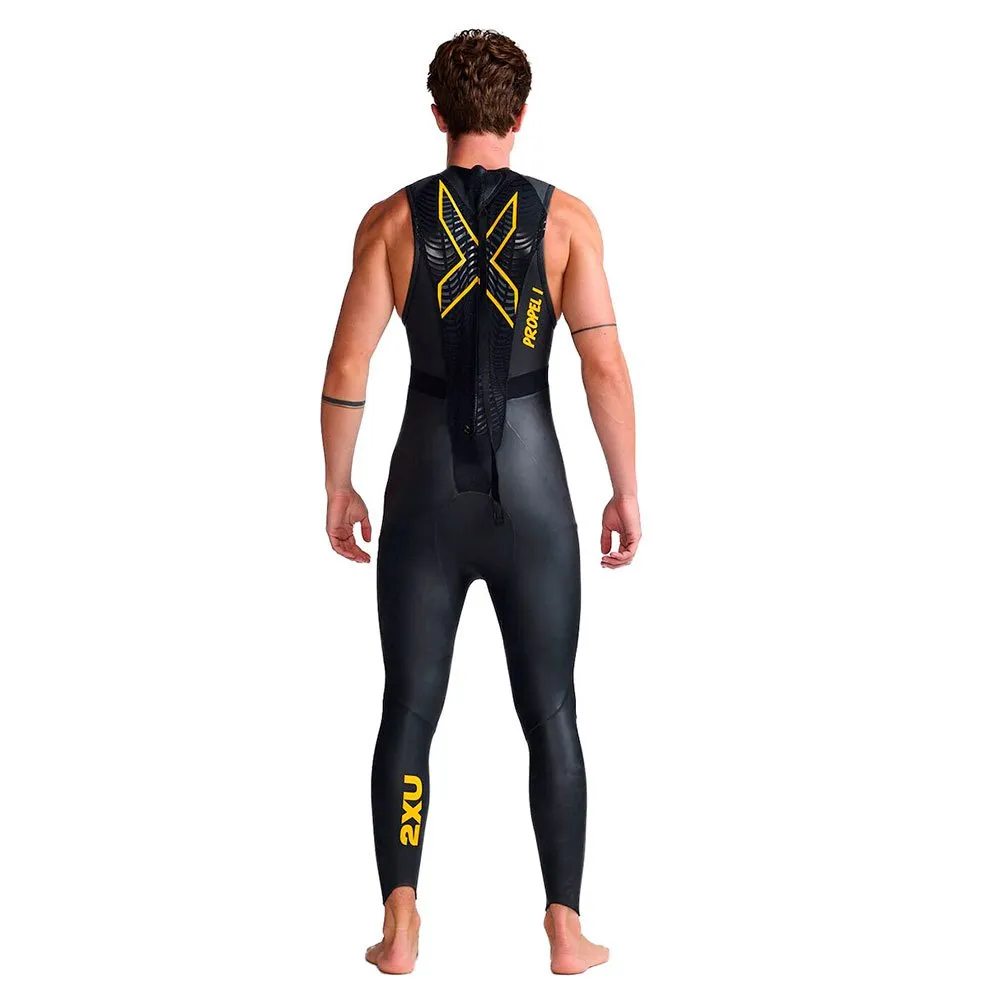 2XU Mw4992c Propel 1 Ermeløs Triatlon-drakt unisex, Black / ambition, XS