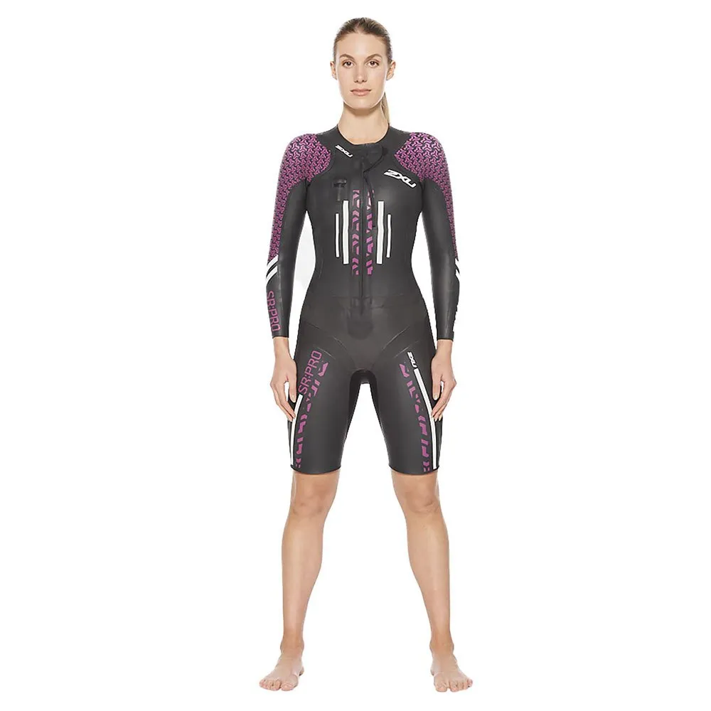 2XU P:1 Propel Trisuit Med Lange Ermer female, Black / very berry print 2XU P:1 Propel Trisuit Med Lange Ermer female, Black / very berry print