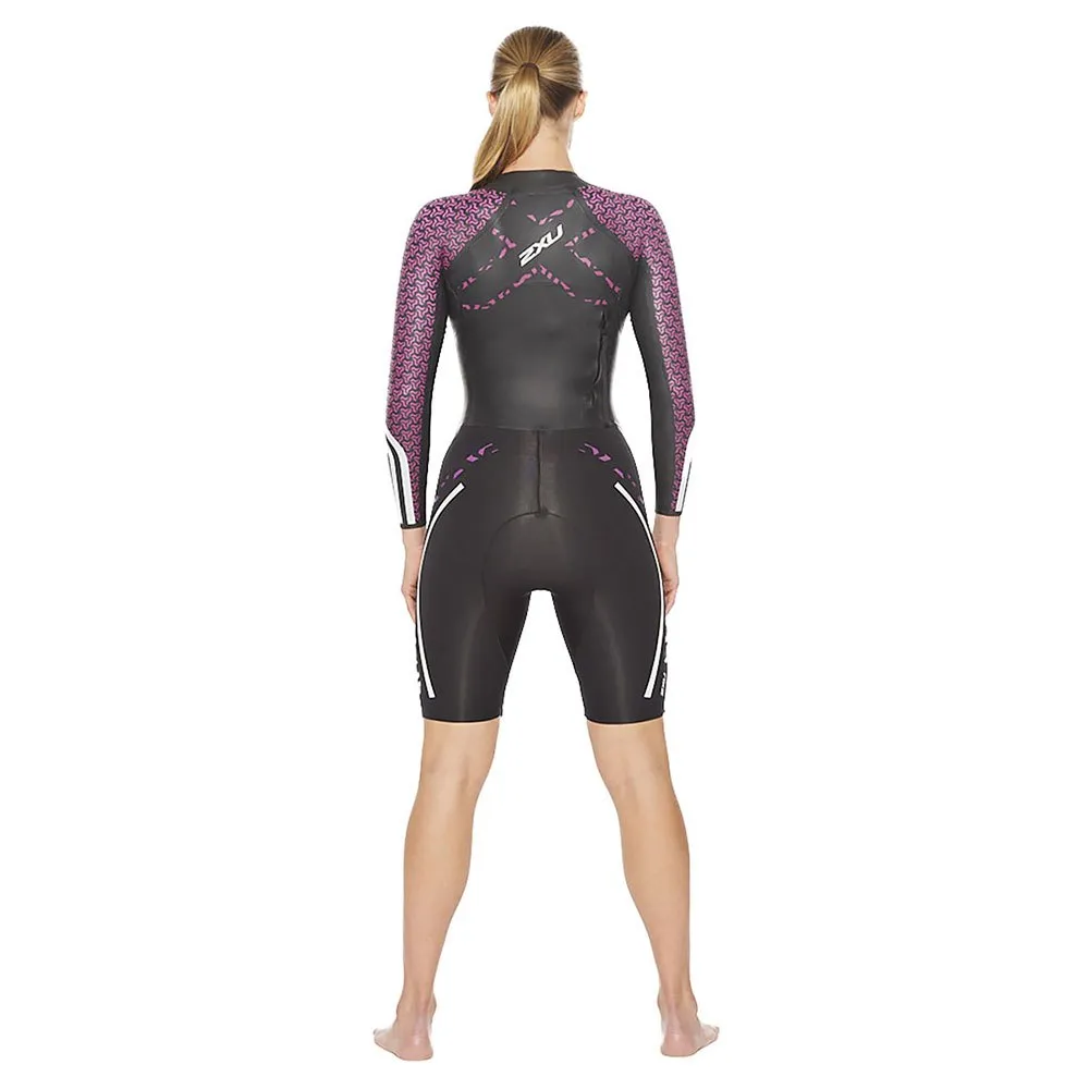 2XU P:1 Propel Trisuit Med Lange Ermer female, Black / very berry print 2XU P:1 Propel Trisuit Med Lange Ermer female, Black / very berry print